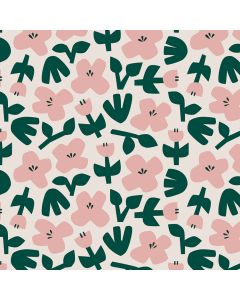 grote bloemen-tulpen-klaprozen-vrolijk tafelzeil-roze-groen-wit